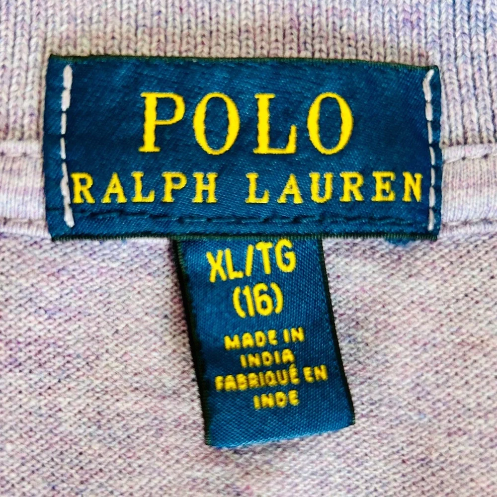 Ralph Lauren Girls' Long Sleeve Polo Dress Drop-Waist Purple XL 16